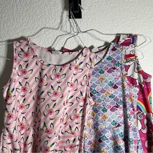 Bundle of Girl’s Dresses Funny Co. Kid Unicorn Rainbow Colorful Kids Size XL